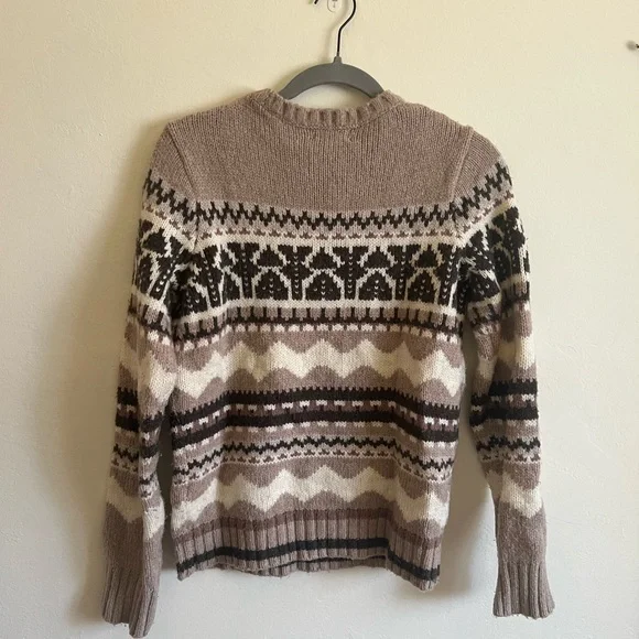 Lands End Knit Pullover Beige Brown Sweater Size XS - Picture 4 of 4